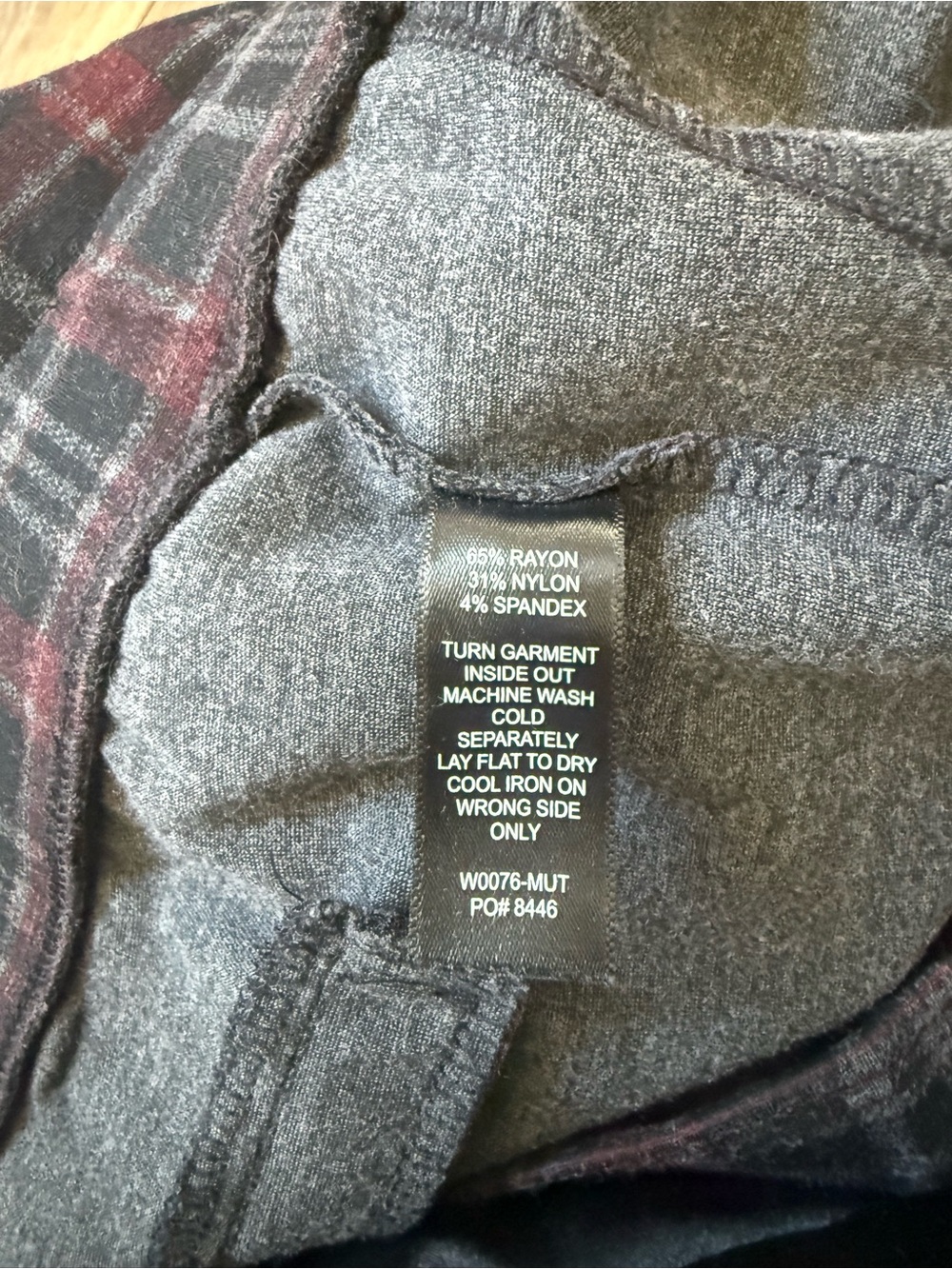 Betabrand Women's Straight Leg Plaid Pants in Black and Burgundy size 2XP - Picture 4 of 5